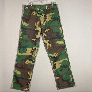 Vintage KEY Canvas Camo Hunting Pants Mens Tag size 34/30 USA MADE